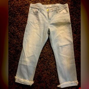 Frame light blue white washed denim